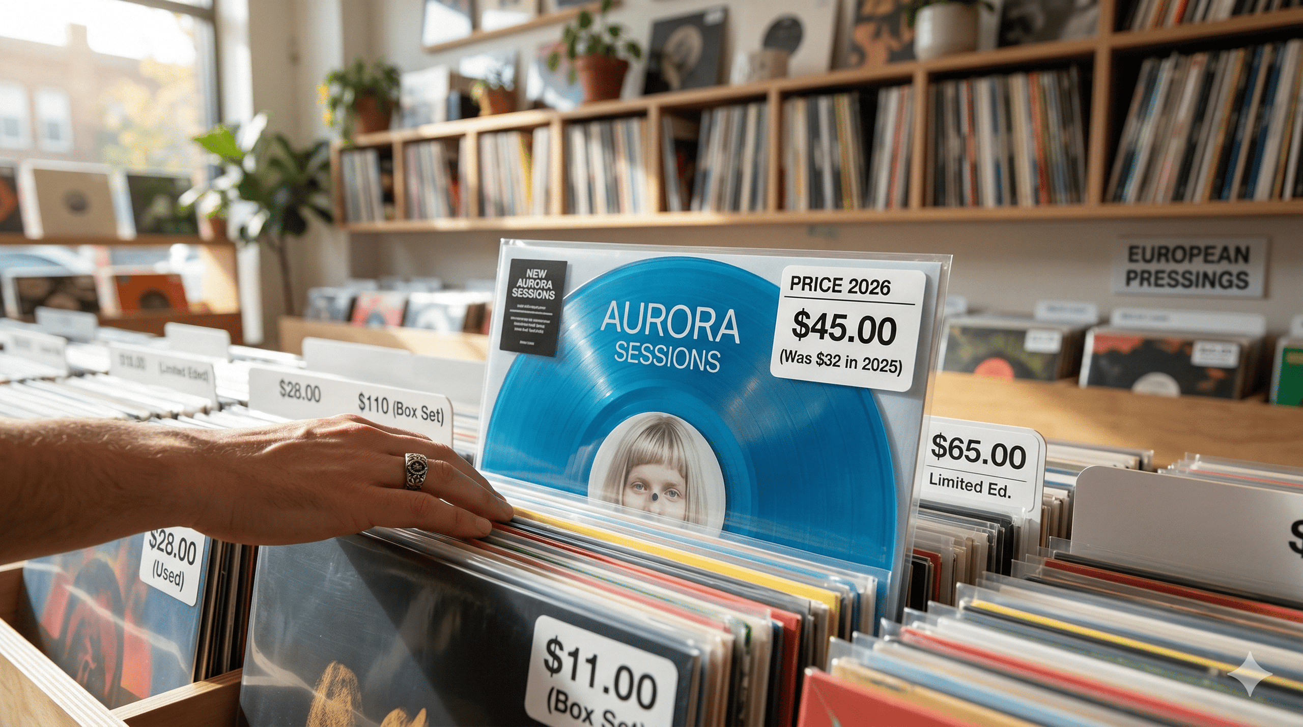 Vinyl stickers on the labels with price tags